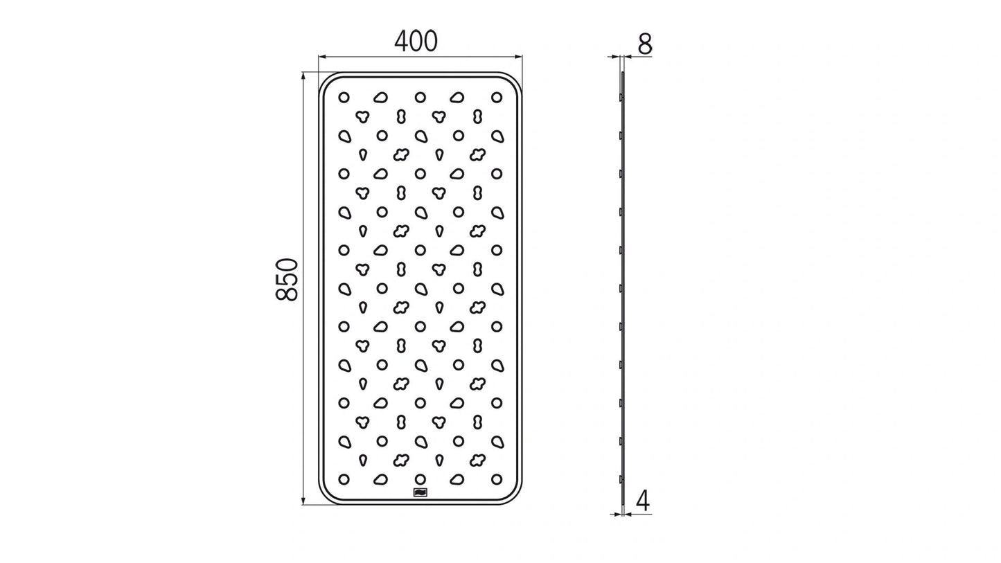 Inda Anti-Slip Rubber Shower Mat; White