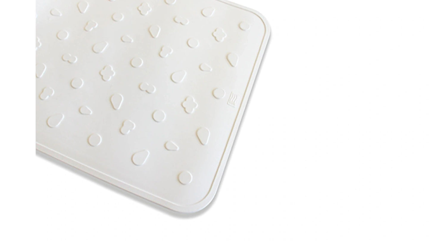 Inda Anti-Slip Rubber Shower Mat; White