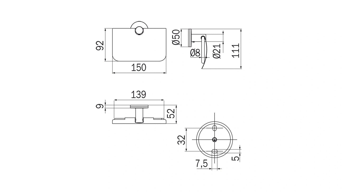 Inda TOUCH Tilting Toilet Paper Holder with Lid; Chrome