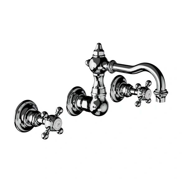 HORUS Julia 3-Hole Wall Mount Lav; Polished Nickel