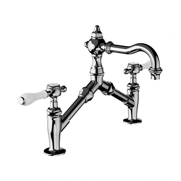 HORUS Julia Bridge 2 Hole Basin Mixer; Polished Chrome