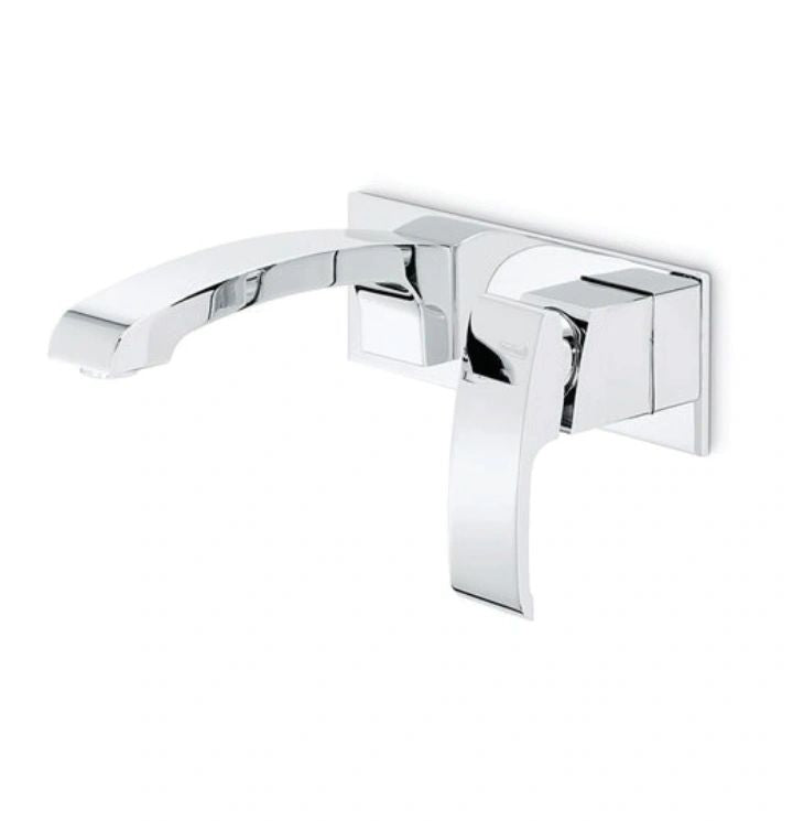 Newform Single lever wall mounted basin mixer (without pop-up waste set); Chrome, Swarovski