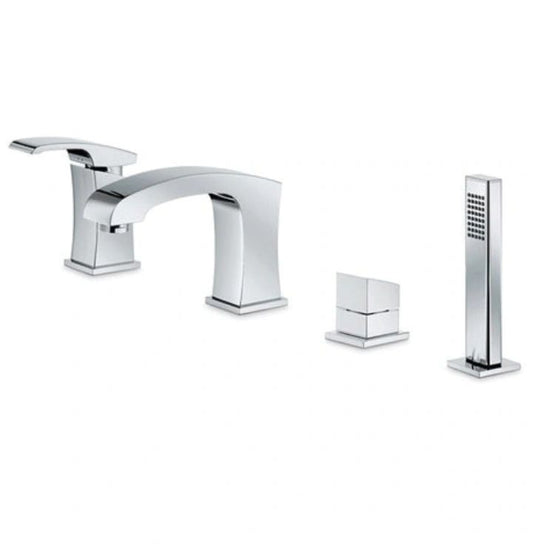 Newform X-SENSE 4 Piece Deck mounted tub filler set; Chrome, Swarovski