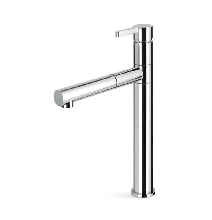 Newform Single-lever kitchen mixer (with swivel spout and pull-out handshower); Brushed Nickel