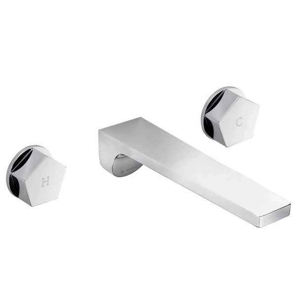 Newform 8" Wall Lav Long Spout; Chrome & White