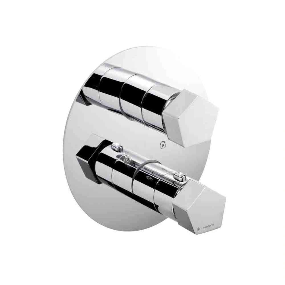 Newform PARK 1/2" Thermostatic Trim with Vc & Diverter; Polished Chrome