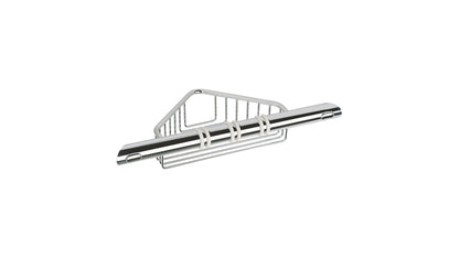 Inda Corner Grab Bar with Basket; Chrome