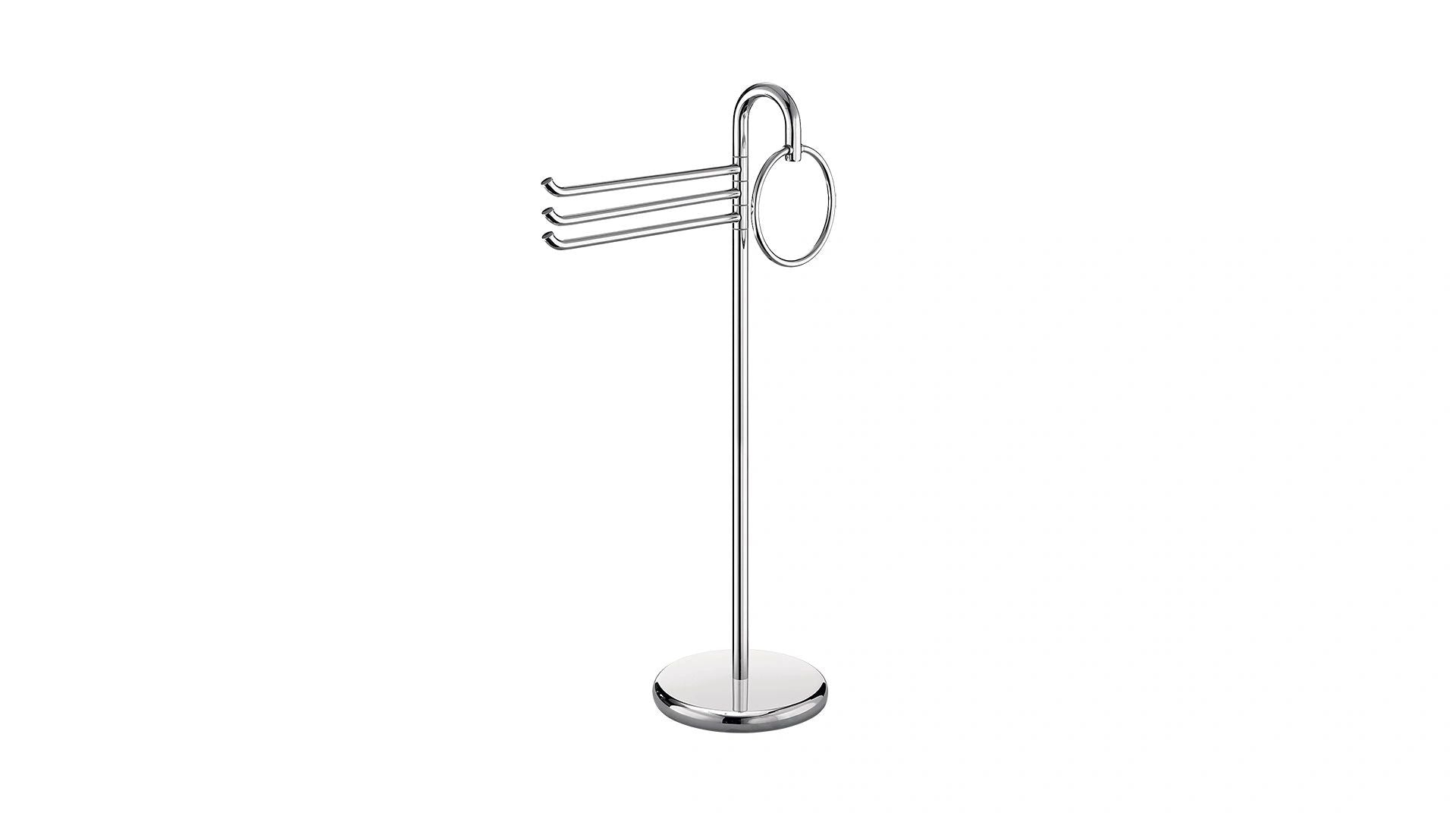 Inda Stand with 4 Towel Holders; Chrome