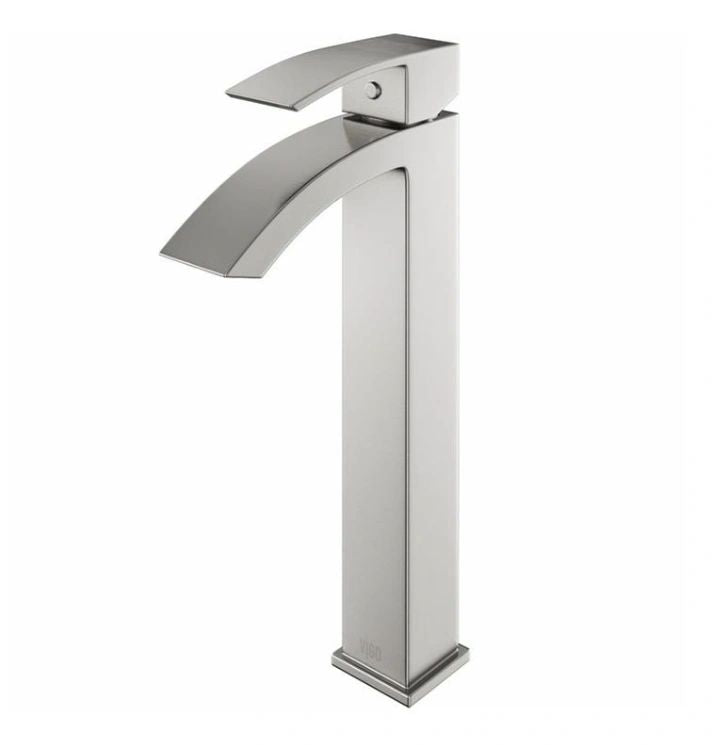 Cavalli CASCADE Square Single Hole Vessel Lav; Brushed Nickel