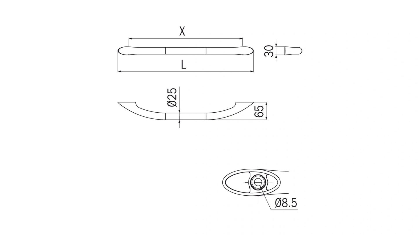 Inda EGO 65cm Grab Bar; Chrome