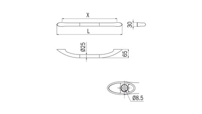 Inda EGO 65cm Grab Bar; Chrome