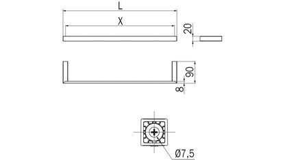 Inda DIVO Towel Bar. 60 cm; Chrome