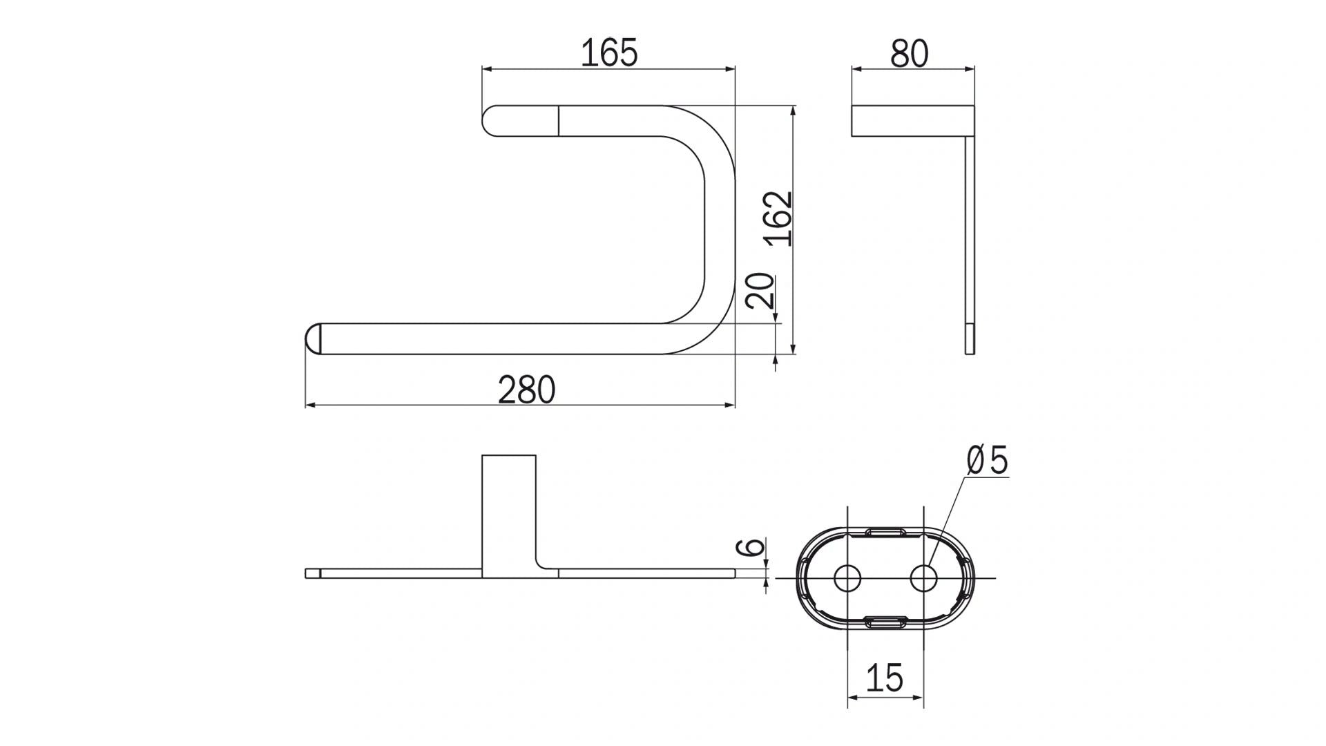 Inda MITO Ring towel holder; Brushed Nickel