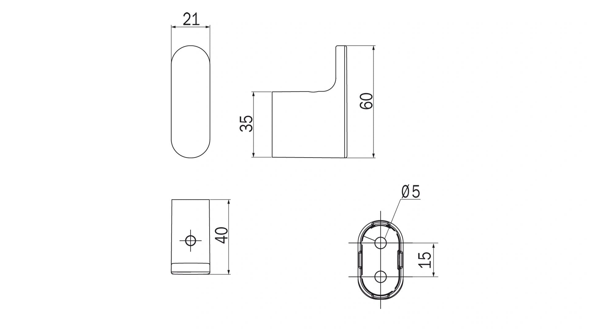 Inda MITO Robe Hanger; Matte Black