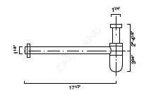 Catalano Round Brass P-Trap; Polished Chrome