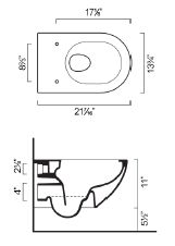 Catalano SFERA New Flush wall hung toilet; Matte Grey