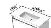 CAVALLI-40" CERAMIC BASIN, SINGLE HOLE, WHITE