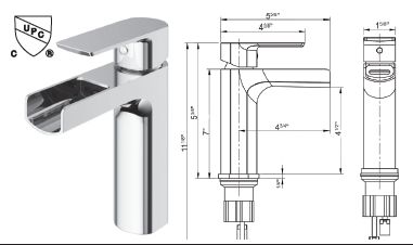 Cavalli Open Spout Round Faucet Lav; Matte Black