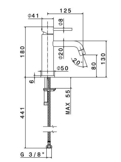 Newform XT Single Lever Lav Faucet (without Pop Up); Brushed Nickel